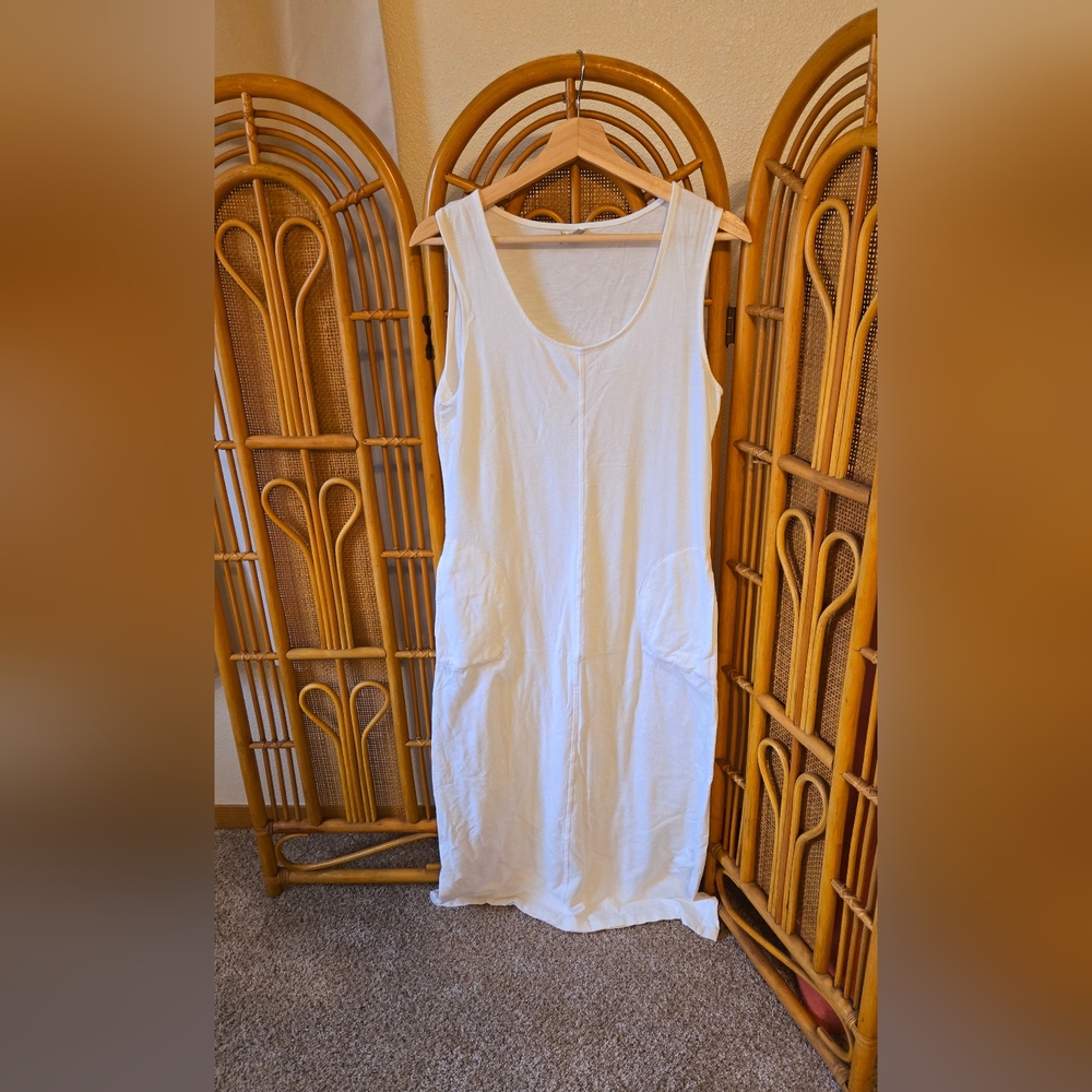 Blue canoe organic cotton white dress
